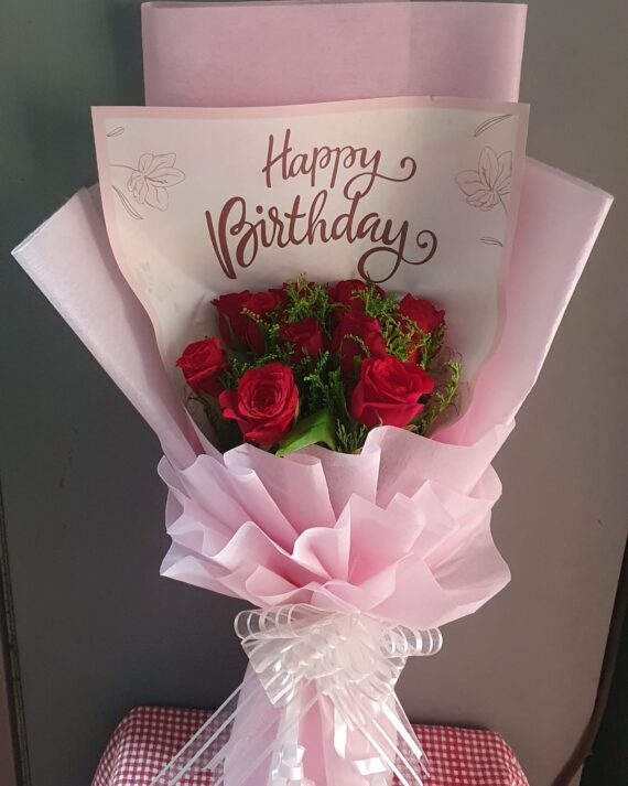 10 Red Rose Happy Birthday